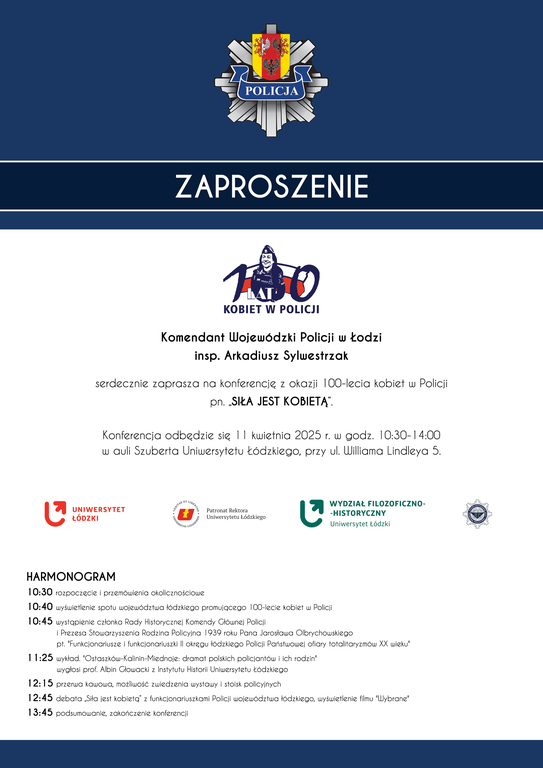 Plan konferencji pt. "Siła jest kobietą" 