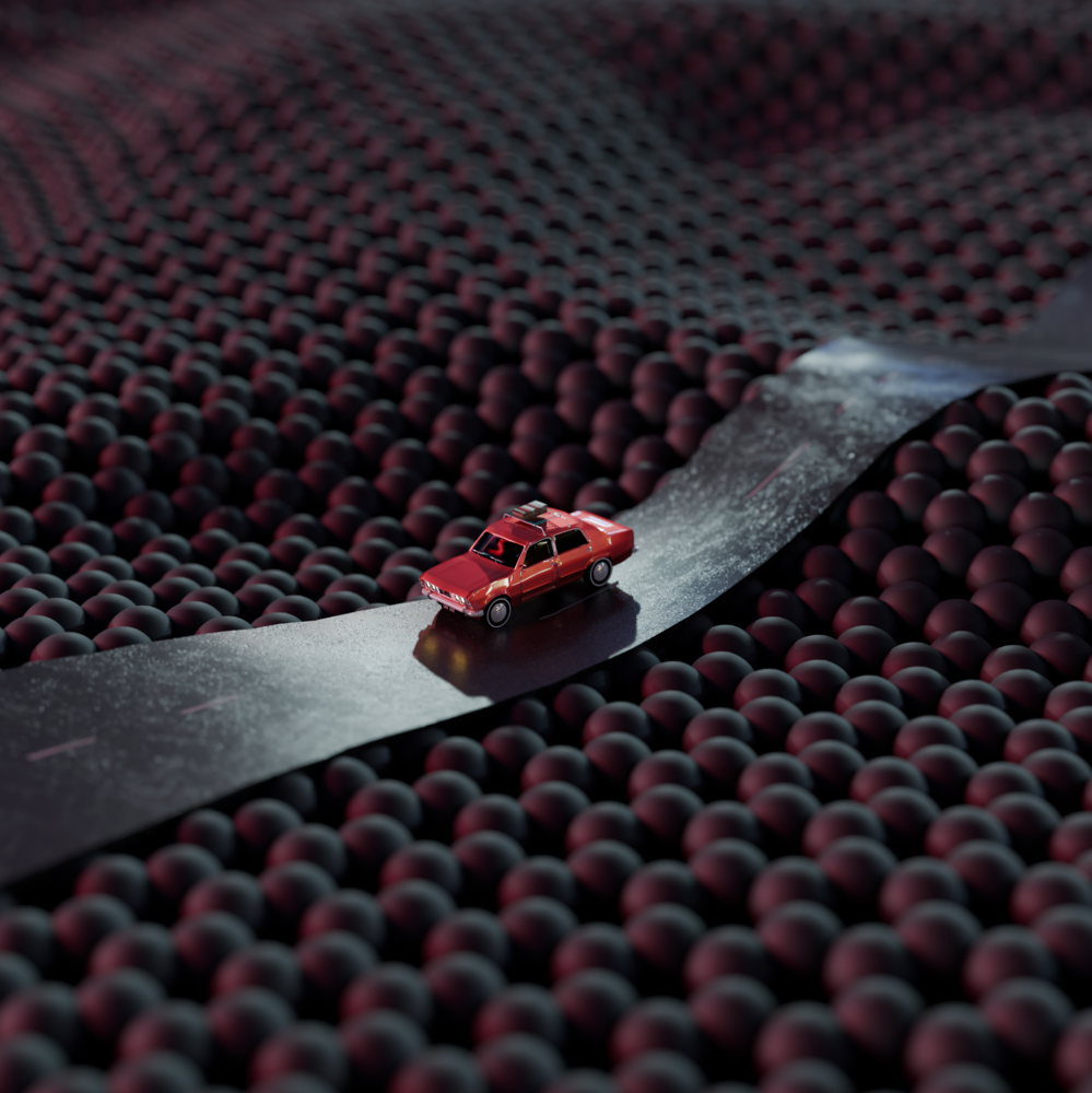 W skali atomowej powstają nanoautostrady dzięki którym możliwy jest ruch pozbawiony tarcia. Na rysunku pokazano obecność takiej nanoautostrady która powstaje na styku grafitu oraz bizmutu.