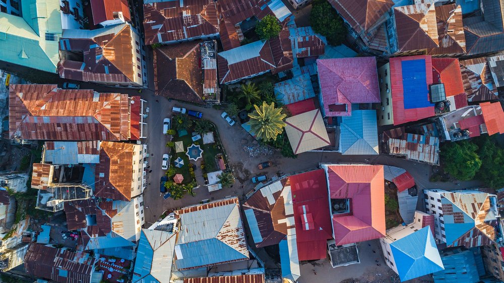 Stone town z lotu ptaka